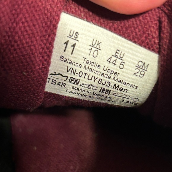 Vans Off The Wall Maroon Burgundy Skateboard Shoes Men's Size 11 - Picture 5 of 5